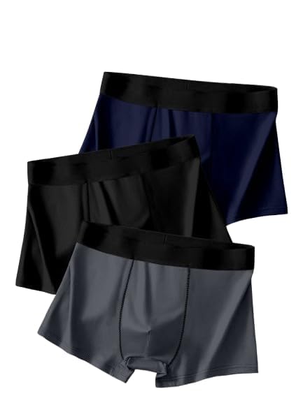Men's Anti-Bacterial Airsoft Trunk | Regular Fit Nylon Underwear | Breathable & Moisture-Wicking | Multicolor Pack of 3 - Image 2
