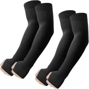 Arm Sleeves for Men & Women UV Protection Hand Sleeve with Thumb for Boys & Girls Sun Protection Cover for Running, Bike Riding, Cricket - Nylon