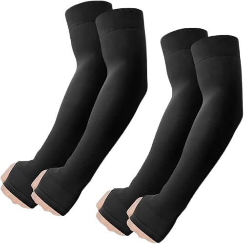 UV Protection Arm Sleeves Black – Cooling Sun Sleeves for Outdoor Sports & Driving