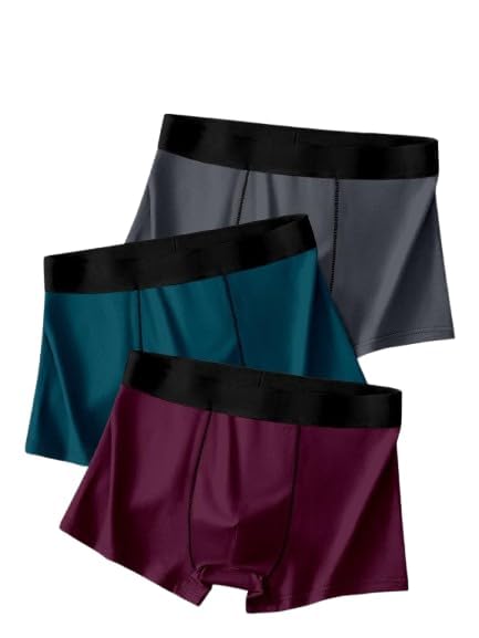 Men's Anti-Bacterial Airsoft Trunk | Regular Fit Nylon Underwear | Breathable & Moisture-Wicking | Multicolor Pack of 3 - Image 5