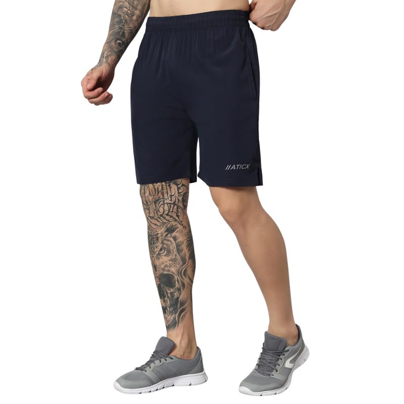 ATICX Polyester Shorts for Men - Quick Dry Lightweight with Zipper Pockets - Gym, Running, Jogging, Training Half Pants for Basketball, Swimming, Badminton, Cycling, Football, Outdoor & Home Wear - Image 11