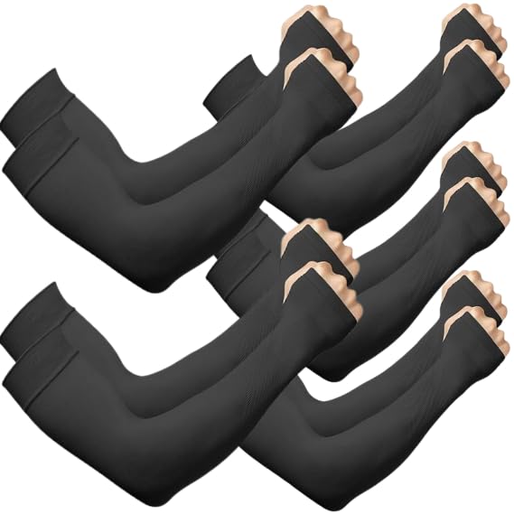 UV Protection Arm Sleeves Black – Cooling Sun Sleeves for Outdoor Sports & Driving - Image 3