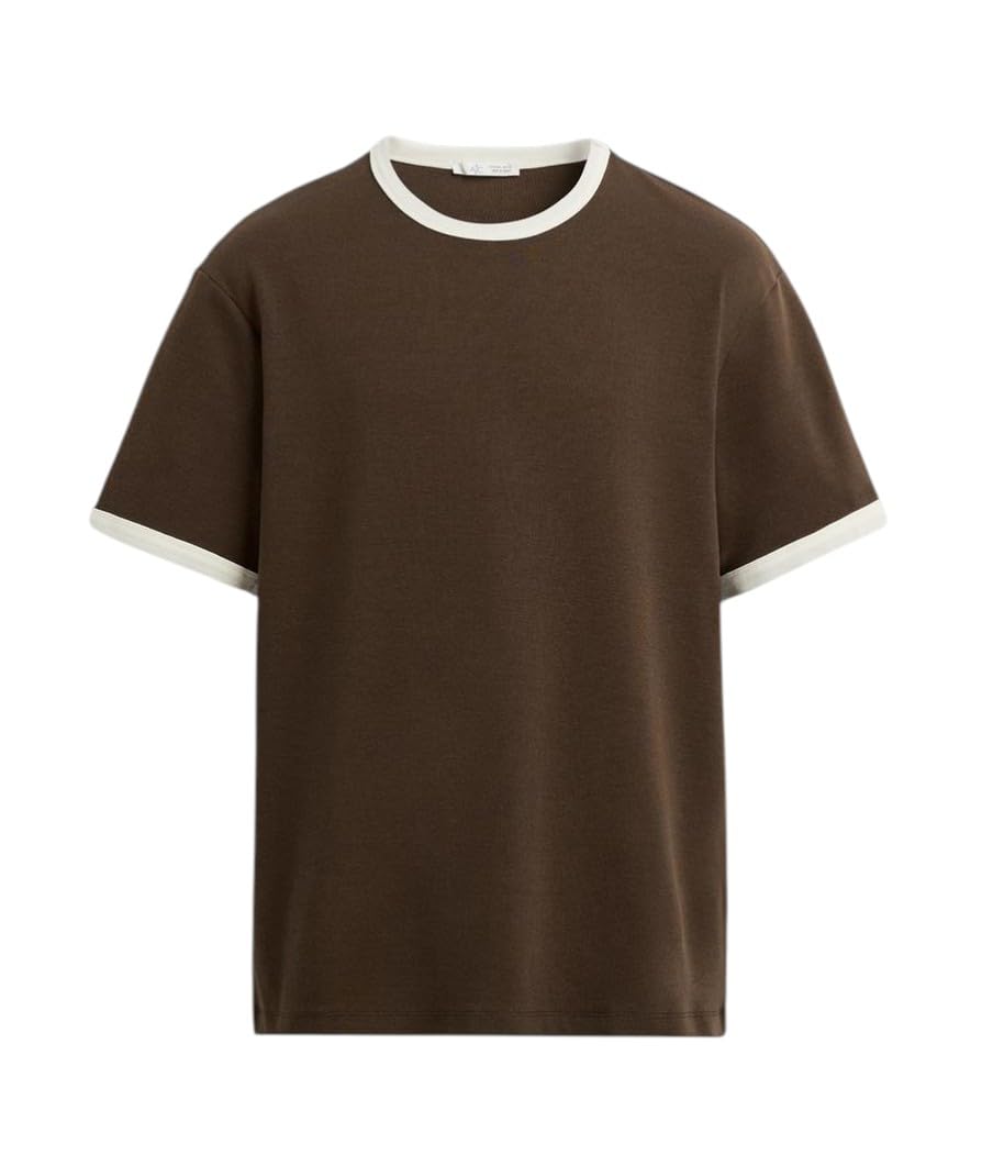 Alan Jones Clothing Men's Regular Fit Stretch Cotton T-Shirt | Round Neck Short Sleeve Contrast Trim Tee | Casual Crew Neck T-Shirt for Men - Image 3