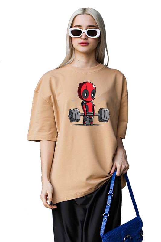 THE DUFFERS Baggy T-Shirts for Women Gym, Exercise, Workout, Yoga Oversize Tees - Round Neck, Short Sleeve, Loose Fit - Image 3