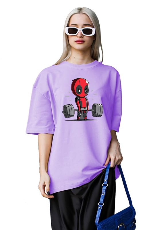THE DUFFERS Baggy T-Shirts for Women Gym, Exercise, Workout, Yoga Oversize Tees - Round Neck, Short Sleeve, Loose Fit - Image 5