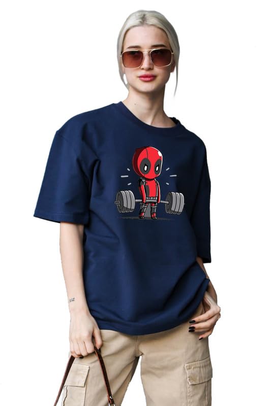 THE DUFFERS Baggy T-Shirts for Women Gym, Exercise, Workout, Yoga Oversize Tees - Round Neck, Short Sleeve, Loose Fit - Image 2