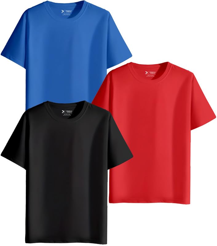 XENOVAURBAN Unisex Regular Cotton Combo of 3 Solid Color Tshirt - Image 9