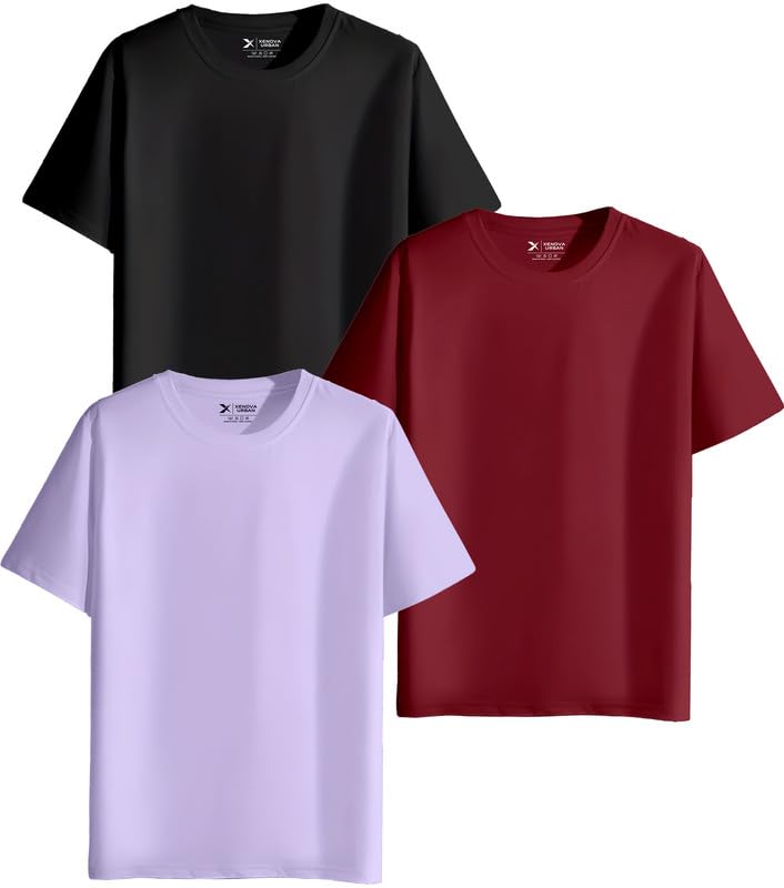 XENOVAURBAN Unisex Regular Cotton Combo of 3 Solid Color Tshirt - Image 6