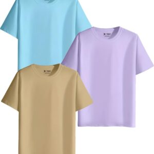 XENOVAURBAN Unisex Regular Cotton Combo of 3 Solid Color Tshirt