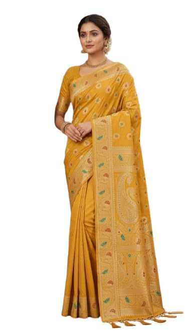 OWLSKY, SASSY & STYLO Women's Patola Silk Saree with Unstitched Blouse | Woven Ethnic Design | Dual Tone Traditional Saree | Festive, Casual & Office Wear - Image 2