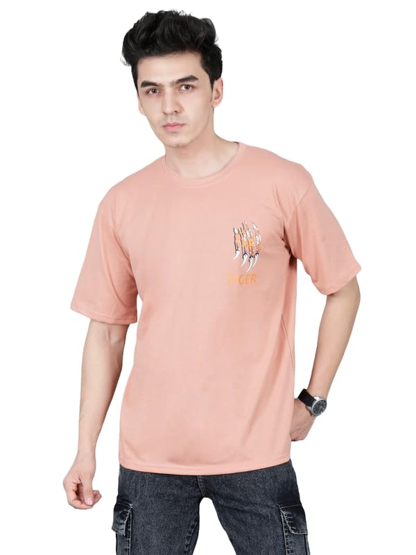 London Hills Men's Cotton Oversized Fit Casual Printed Round Neck, Oversized Longline Drop Shoulder Boho Style T-Shirt - Image 4