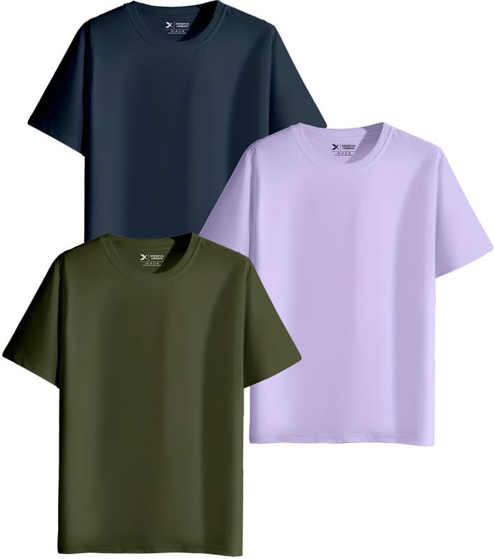 XENOVAURBAN Unisex Regular Cotton Combo of 3 Solid Color Tshirt - Image 10