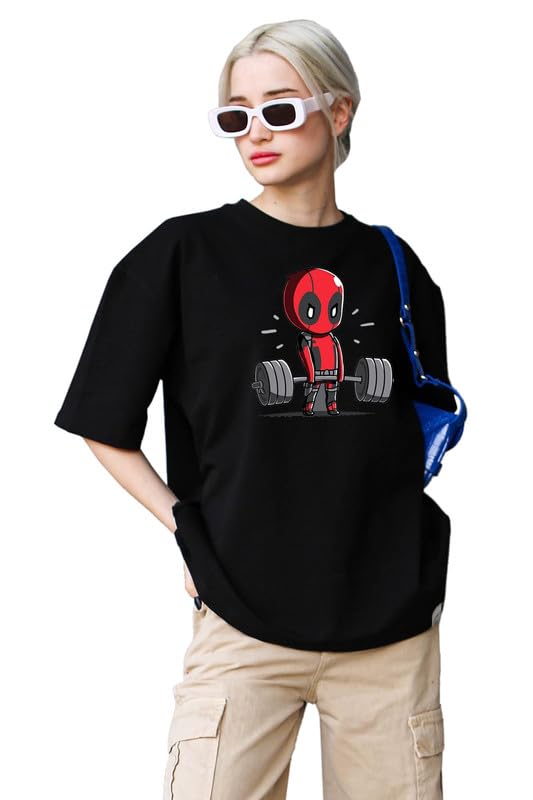 THE DUFFERS Baggy T-Shirts for Women Gym, Exercise, Workout, Yoga Oversize Tees - Round Neck, Short Sleeve, Loose Fit - Image 4