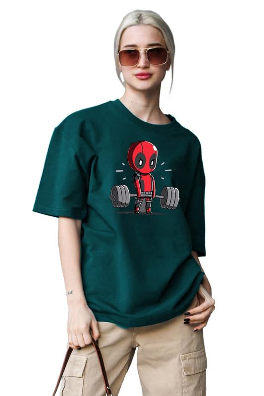 THE DUFFERS Baggy T-Shirts for Women Gym, Exercise, Workout, Yoga Oversize Tees - Round Neck, Short Sleeve, Loose Fit - Image 6
