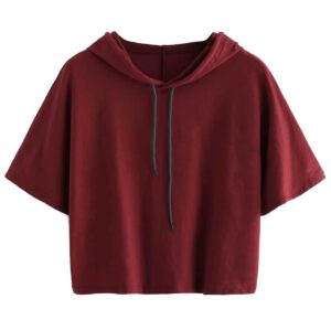 Fabricorn Stylish Cotton Solid Colour Short Sleeve Hooded Tshirt for Women