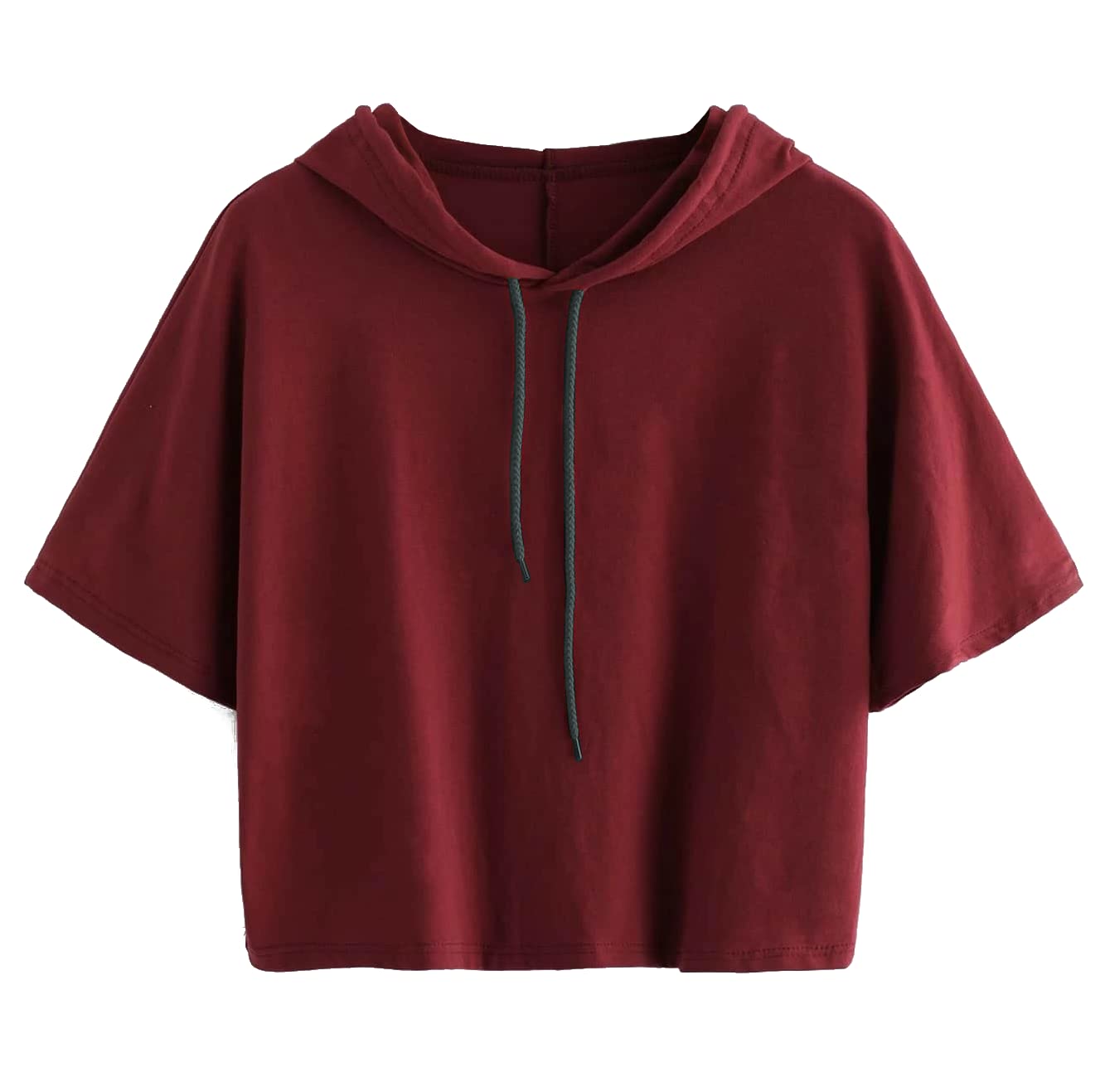 Fabricorn Stylish Cotton Solid Colour Short Sleeve Hooded Tshirt for Women