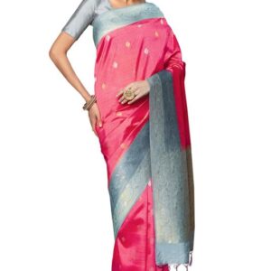 Soch Womens Tussar Zari Woven Saree With Tassels