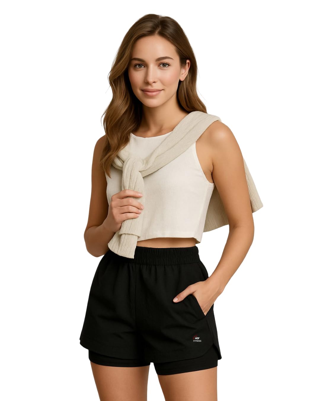 Women's 2-in-1 Athletic Shorts, Built-in Liner, Quick-Dry Running Shorts - Image 3