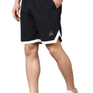 London Hills Men's Sports Running Shorts Lightweight Quick Dry Gym Workout Training Shorts with Zipper Side Pockets Elastic Waist Adjustable Drawstring Athletic Activewear Running Jogging Fitness Yoga