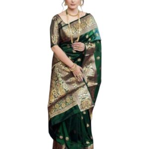 Women's Original Royal Rajwadi Kanchi kanchipuram Kanjivaram Zari Silk Saree With Blouse Piece For Wedding