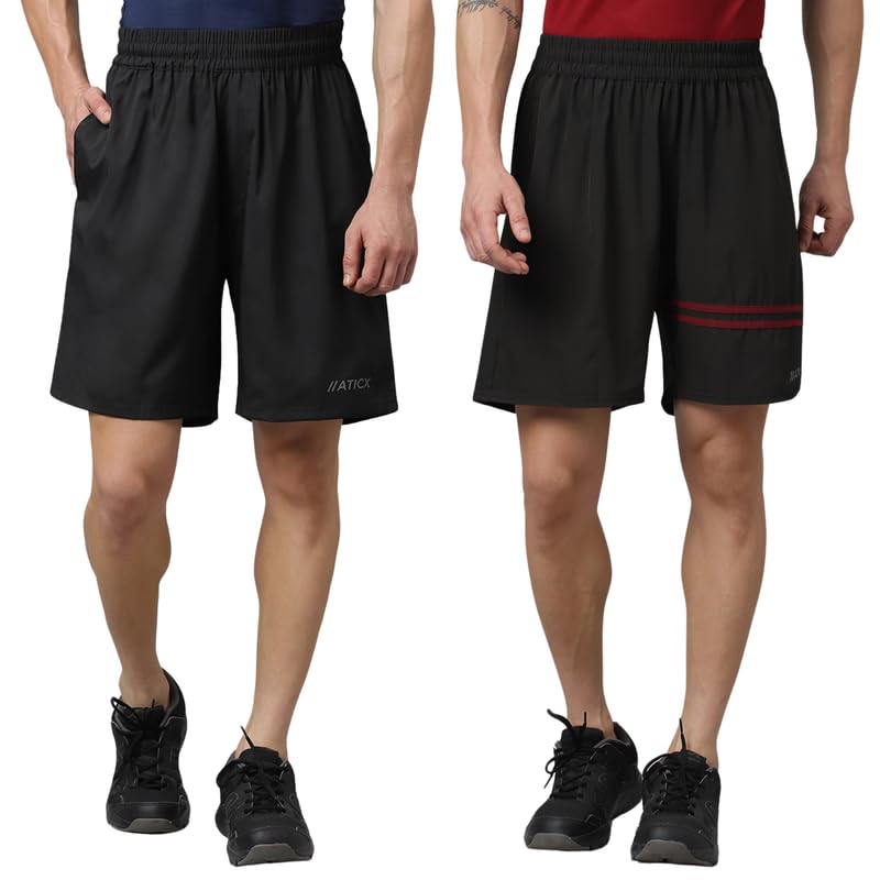 ATICX Polyester Shorts for Men - Quick Dry Lightweight with Zipper Pockets - Gym, Running, Jogging, Training Half Pants for Basketball, Swimming, Badminton, Cycling, Football, Outdoor & Home Wear - Image 9