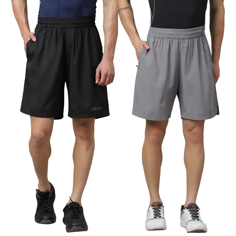 ATICX Polyester Shorts for Men - Quick Dry Lightweight with Zipper Pockets - Gym, Running, Jogging, Training Half Pants for Basketball, Swimming, Badminton, Cycling, Football, Outdoor & Home Wear - Image 17