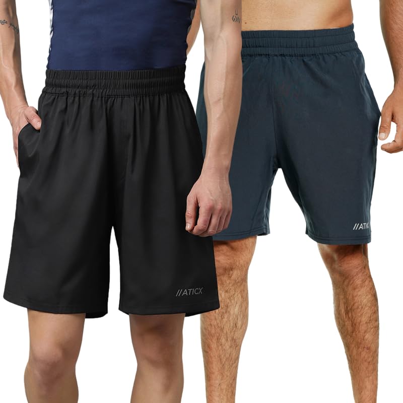 ATICX Polyester Shorts for Men - Quick Dry Lightweight with Zipper Pockets - Gym, Running, Jogging, Training Half Pants for Basketball, Swimming, Badminton, Cycling, Football, Outdoor & Home Wear - Image 15