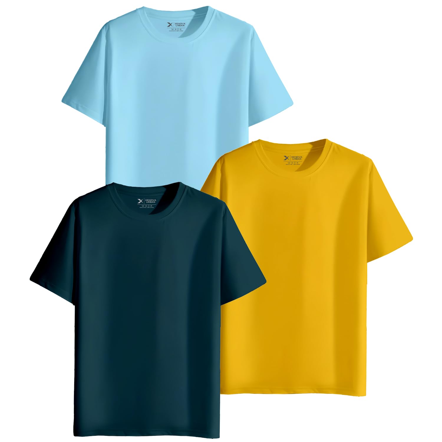 XENOVAURBAN Unisex Regular Cotton Combo of 3 Solid Color Tshirt - Image 15