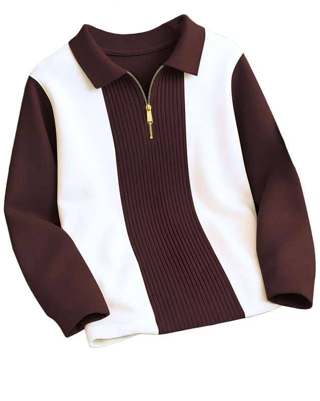 T-Shirt for Men Zip Neck Texture Self Design Cotton Blend Mens Tshirts - Image 15