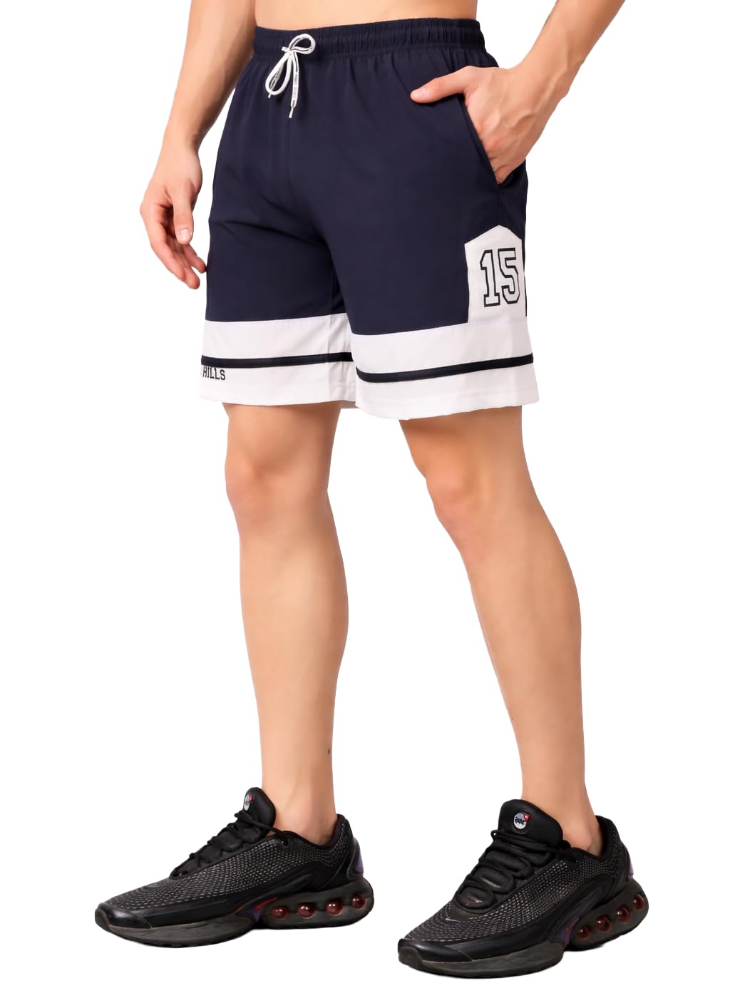 London Hills Men's Sports Running Shorts Lightweight Quick Dry Gym Workout Training Shorts with Zipper Side Pockets Elastic Waist Adjustable Drawstring Athletic Activewear Running Jogging Fitness Yoga - Image 4