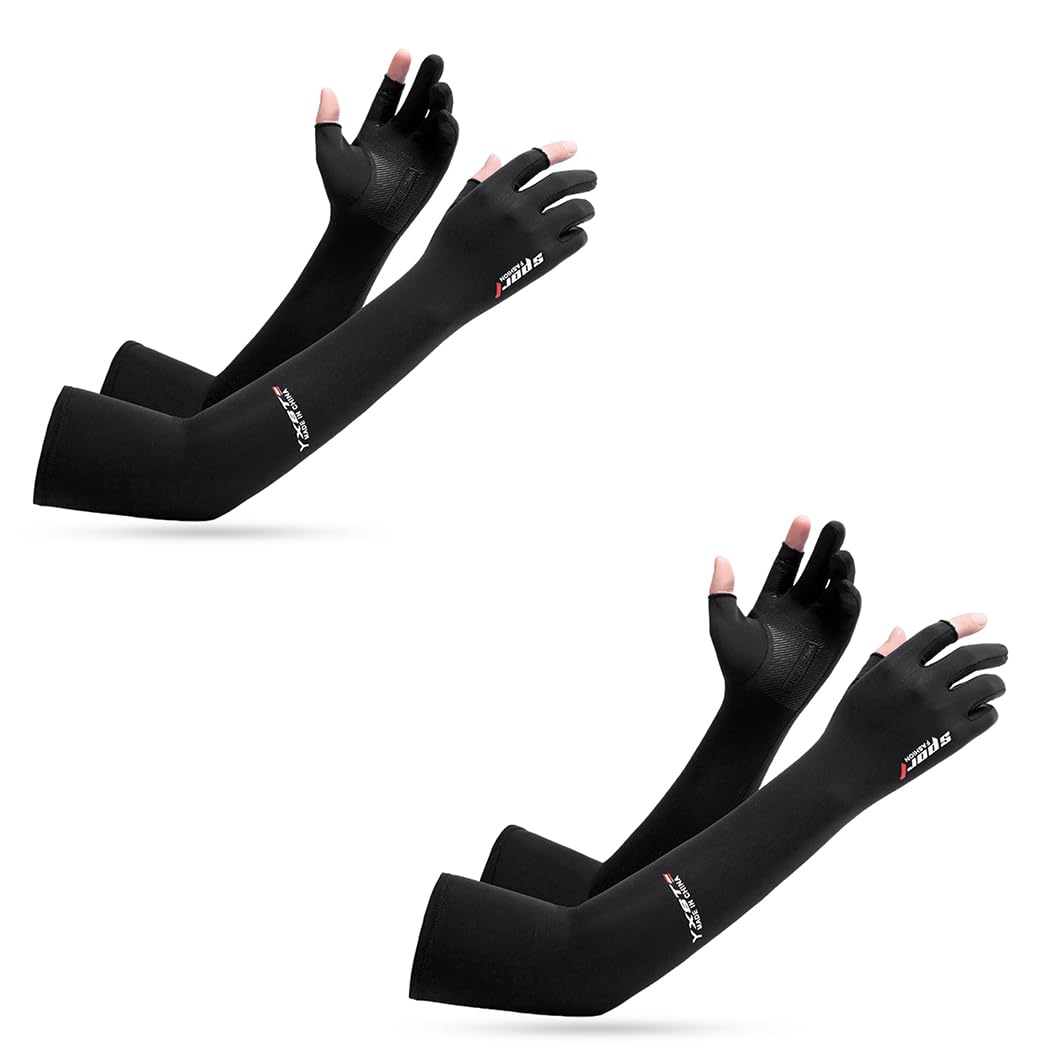 PALAY® Sun Protection Gloves for Women Men Non-Slip Touch Screen Arm Sleeves Breathable Silk Cooling UV Protection Hand Sleeves Full Arm Hand Gloves for Bike Riding, Driving, Cycling - Image 3