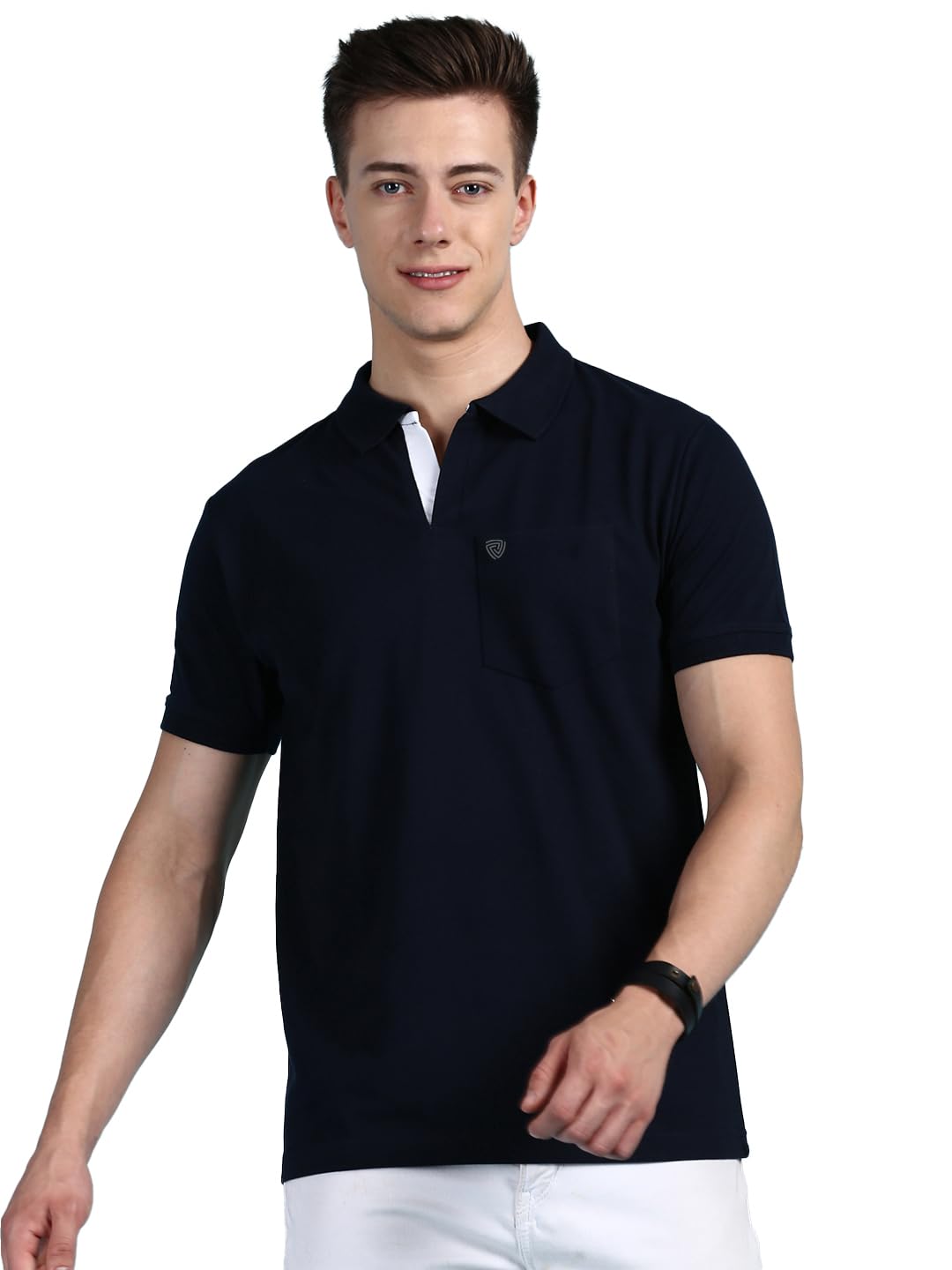 Lux Cozi Men's Half Sleeve Soild Casual Regular Fit T-Shirt with Chest Pocket | Polo Tshirt for Men - Image 12