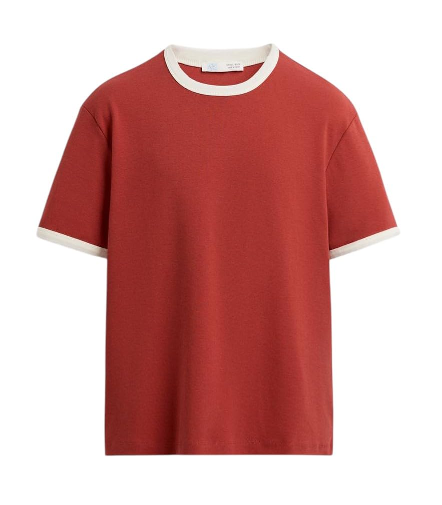 Alan Jones Clothing Men's Regular Fit Stretch Cotton T-Shirt | Round Neck Short Sleeve Contrast Trim Tee | Casual Crew Neck T-Shirt for Men - Image 2