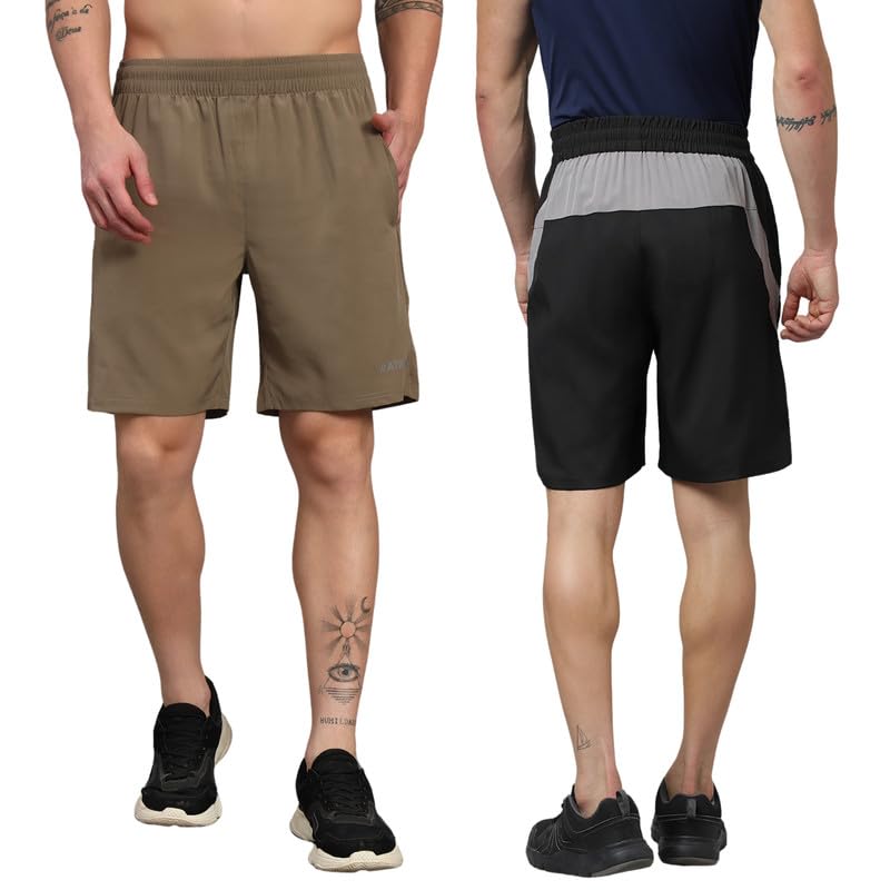 ATICX Polyester Shorts for Men - Quick Dry Lightweight with Zipper Pockets - Gym, Running, Jogging, Training Half Pants for Basketball, Swimming, Badminton, Cycling, Football, Outdoor & Home Wear - Image 25
