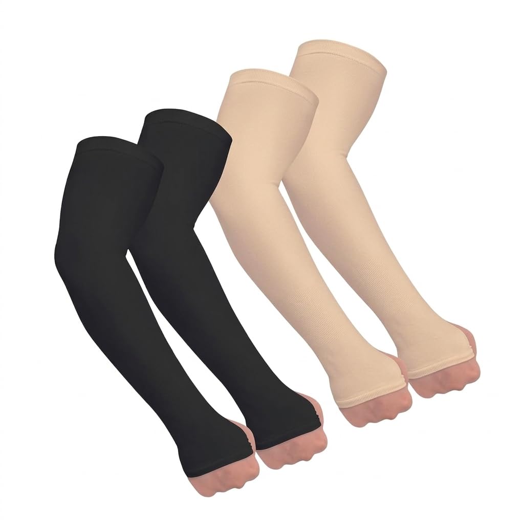 Premium Unisex Arm Sleeves | UV Protection, Stretchable & Breathable | Anti-Slip Cooling Sleeves for Sports, Driving, Cycling & Outdoor Activities - Image 2
