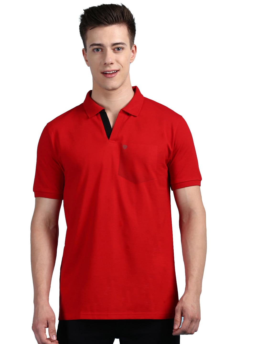 Lux Cozi Men's Half Sleeve Soild Casual Regular Fit T-Shirt with Chest Pocket | Polo Tshirt for Men - Image 11