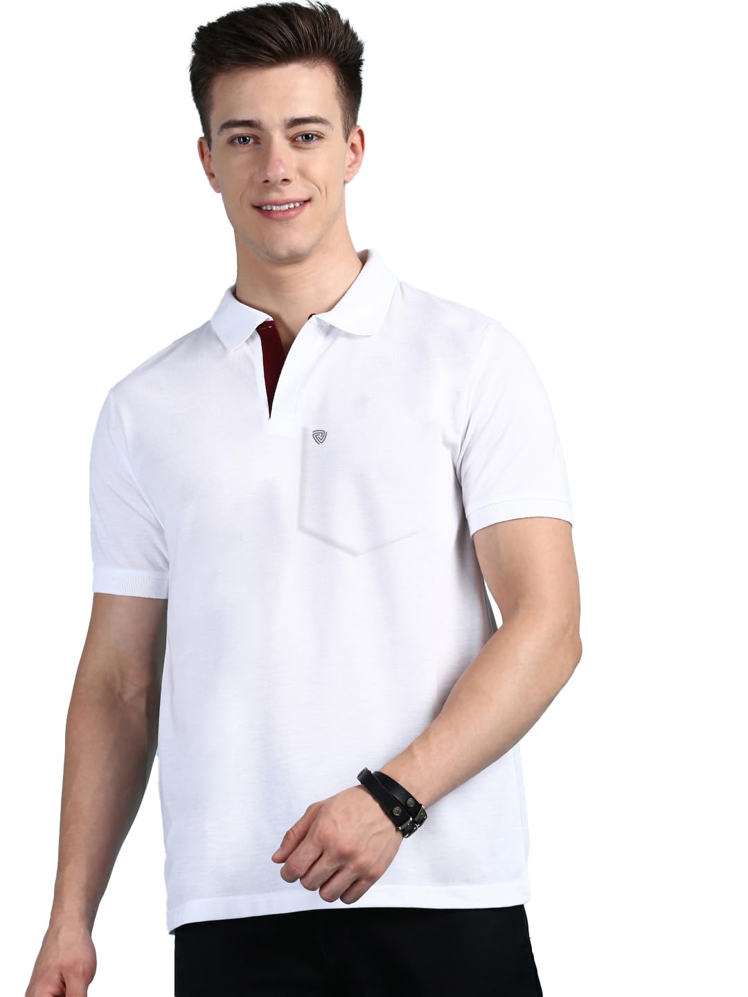 Lux Cozi Men's Half Sleeve Soild Casual Regular Fit T-Shirt with Chest Pocket | Polo Tshirt for Men - Image 14