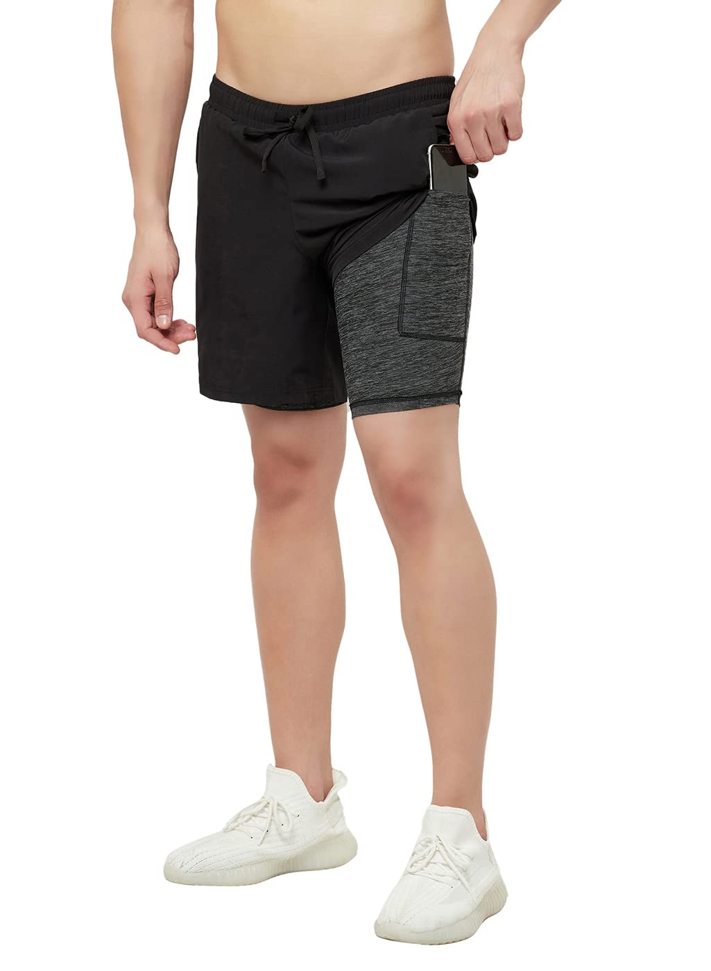 TRUEREVO Men's 2 in 1 Running Shorts with Phone Pocket | Lightweight Quick-Dry | Double Layer | Athletic | Running, Training, & Sports - Image 3