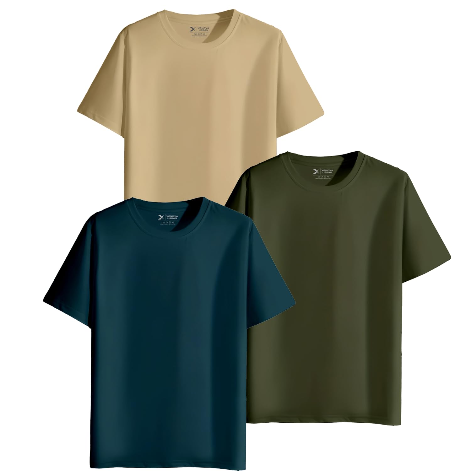 XENOVAURBAN Unisex Regular Cotton Combo of 3 Solid Color Tshirt - Image 13