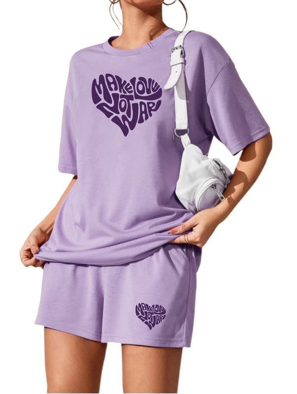 KSHS Women Cotton Night Suit Top & Shorts Set | Loose Fit Printed Nightwear Co Ord Set Stylish Western | Soft Breathable Sleepwear Shorts with Pocket for Women - Image 9
