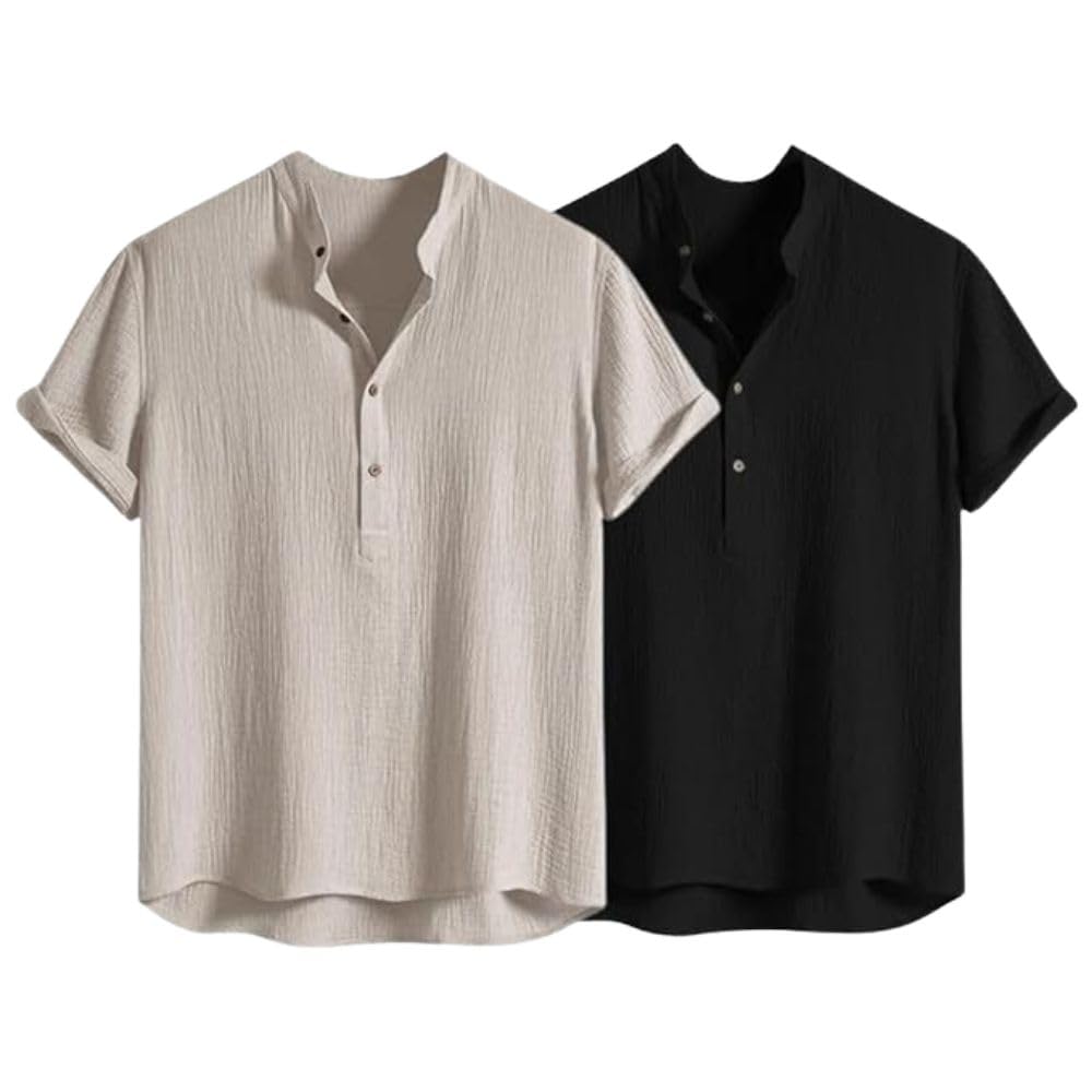 Leriya Fashion Tshirt for Man | T Shirt for Mans | Mens TShirt's | Collarless T- Shirt for Mens | Half Sleeve Tshirt for Men (Available in Plus Sizes) Polycotton, Regular Fit - Image 3