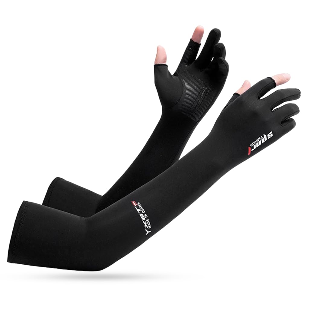 PALAY® Sun Protection Gloves for Women Men Non-Slip Touch Screen Arm Sleeves Breathable Silk Cooling UV Protection Hand Sleeves Full Arm Hand Gloves for Bike Riding, Driving, Cycling - Image 5