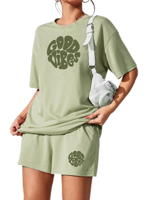 KSHS Women Cotton Night Suit Top & Shorts Set | Loose Fit Printed Nightwear Co Ord Set Stylish Western | Soft Breathable Sleepwear Shorts with Pocket for Women - Image 13