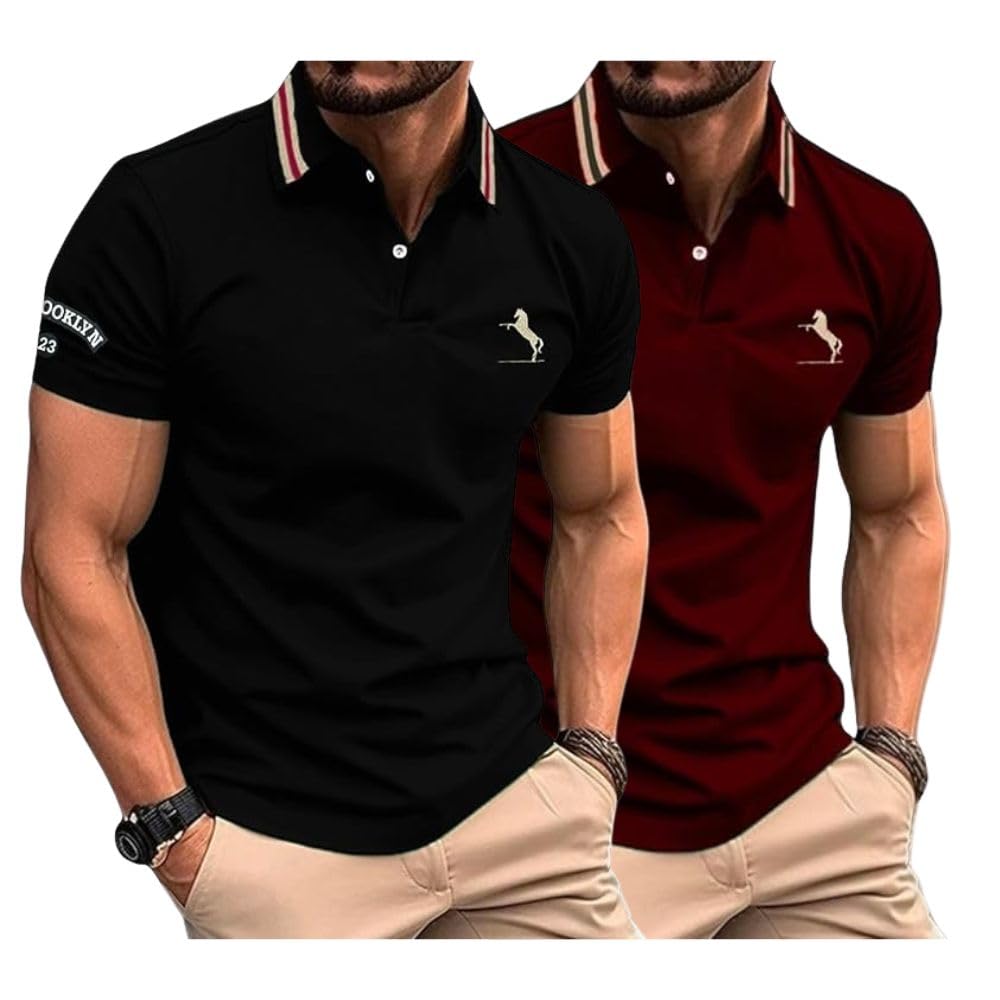 GRECIILOOKS Polo T-Shirt for Men – Cotton Short Sleeve Regular Fit Tee | Perfect for Golf, Travel & Outdoor Casual Look (Available in Plus Size) - Image 2