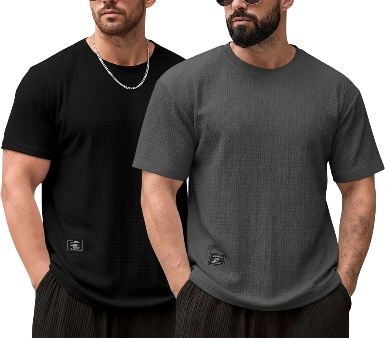 RodZen Men's Polycotton Regular Fit Half Sleeve Texture Print Round Neck T-Shirt - Image 5