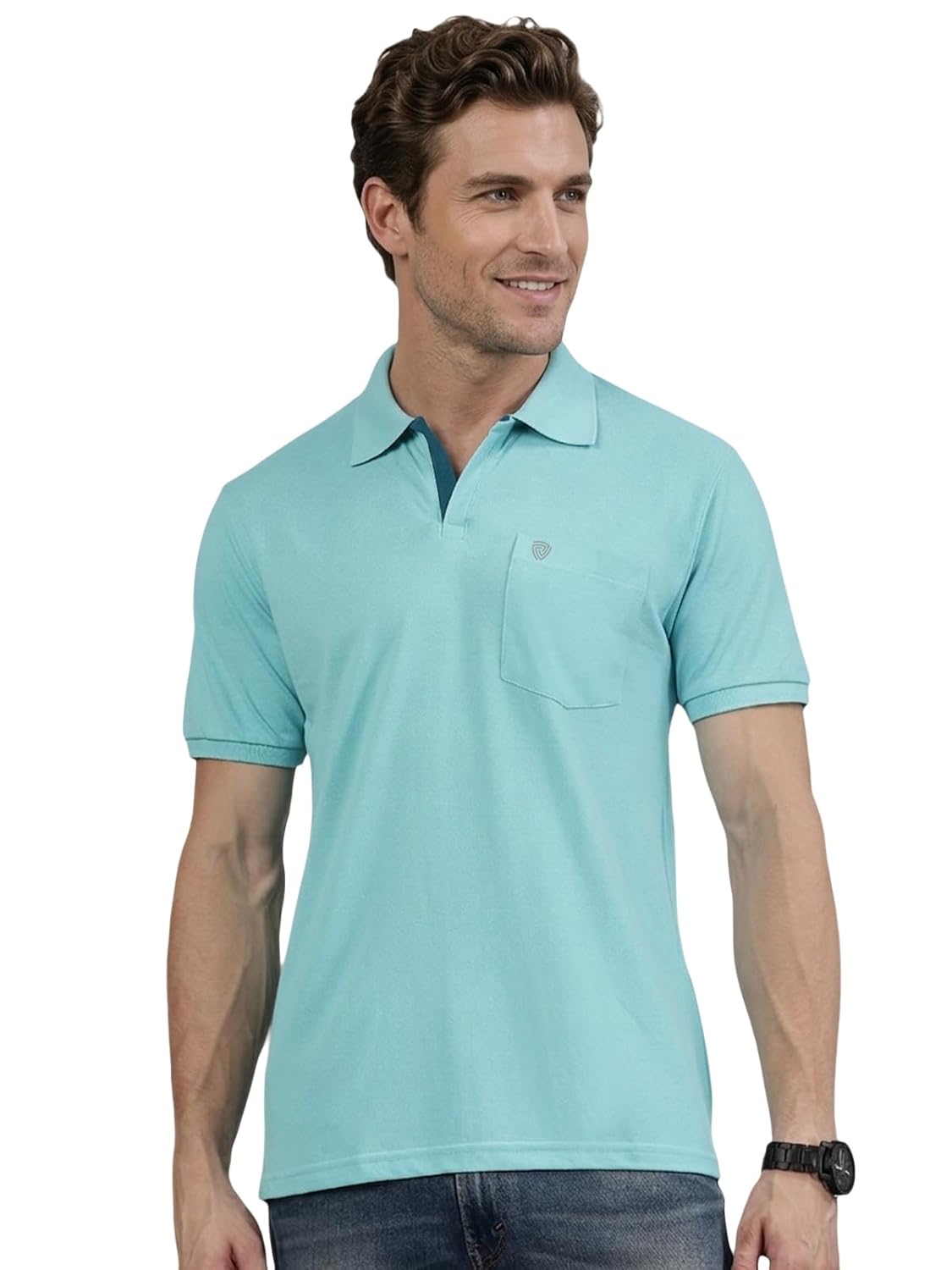 Lux Cozi Men's Half Sleeve Soild Casual Regular Fit T-Shirt with Chest Pocket | Polo Tshirt for Men - Image 17