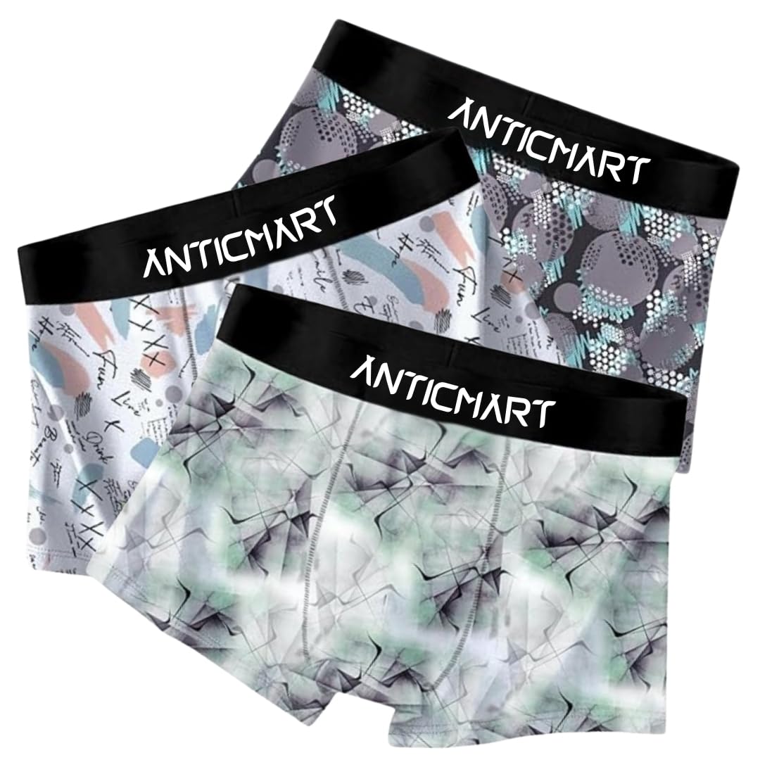 Men's Extra Thin Elastic Ice Silk Underwear – Long, Comfortable, Breathable Boxer Brief Trunks (Pack of 3) - Image 9