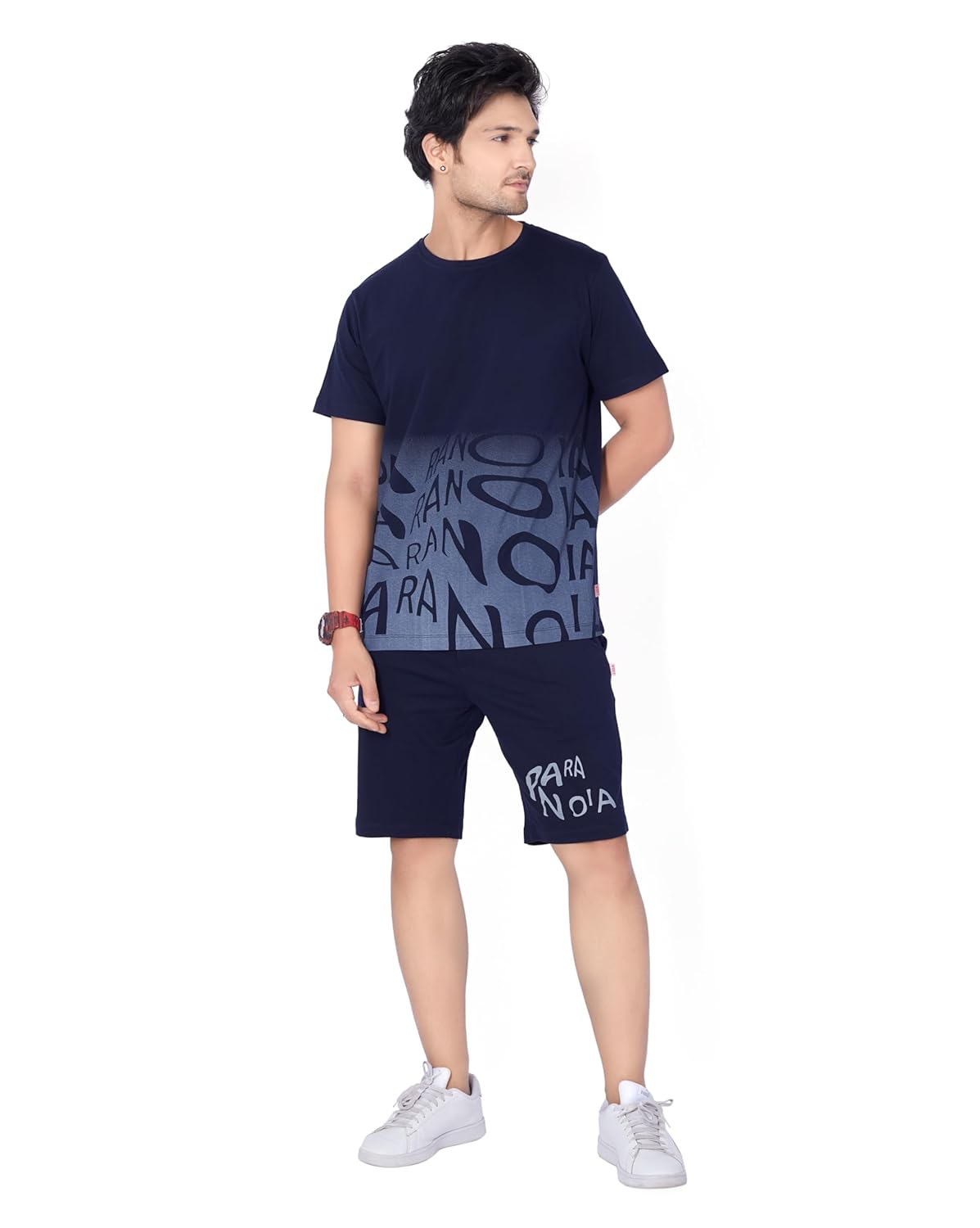 WEET Cotton T-Shirt and Shorts Set for Men,Night Wear for Men,Men's Pyjama Set MCS112 - Image 2