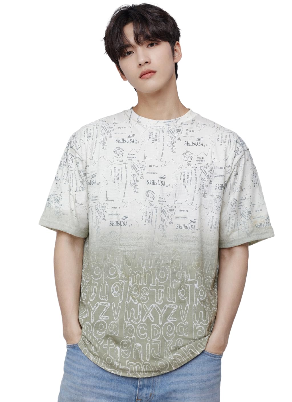 London Hills Men's Cotton Printed Ombre Gradient T-Shirt | Loose Fit Casual Wear | Short Sleeve Crew Neck | Soft Breathable Fabric for Daily & Streetwear Use - Image 6