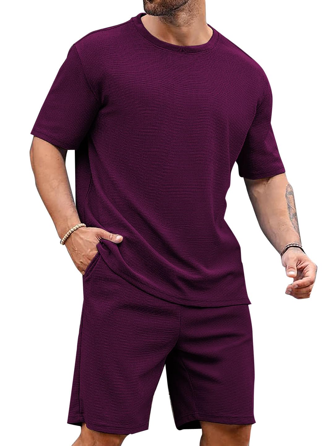 Vogaan Men's T-Shirt and Shorts Set | Top & Shorts Night Suits Set | Night Wear for Men - Image 5